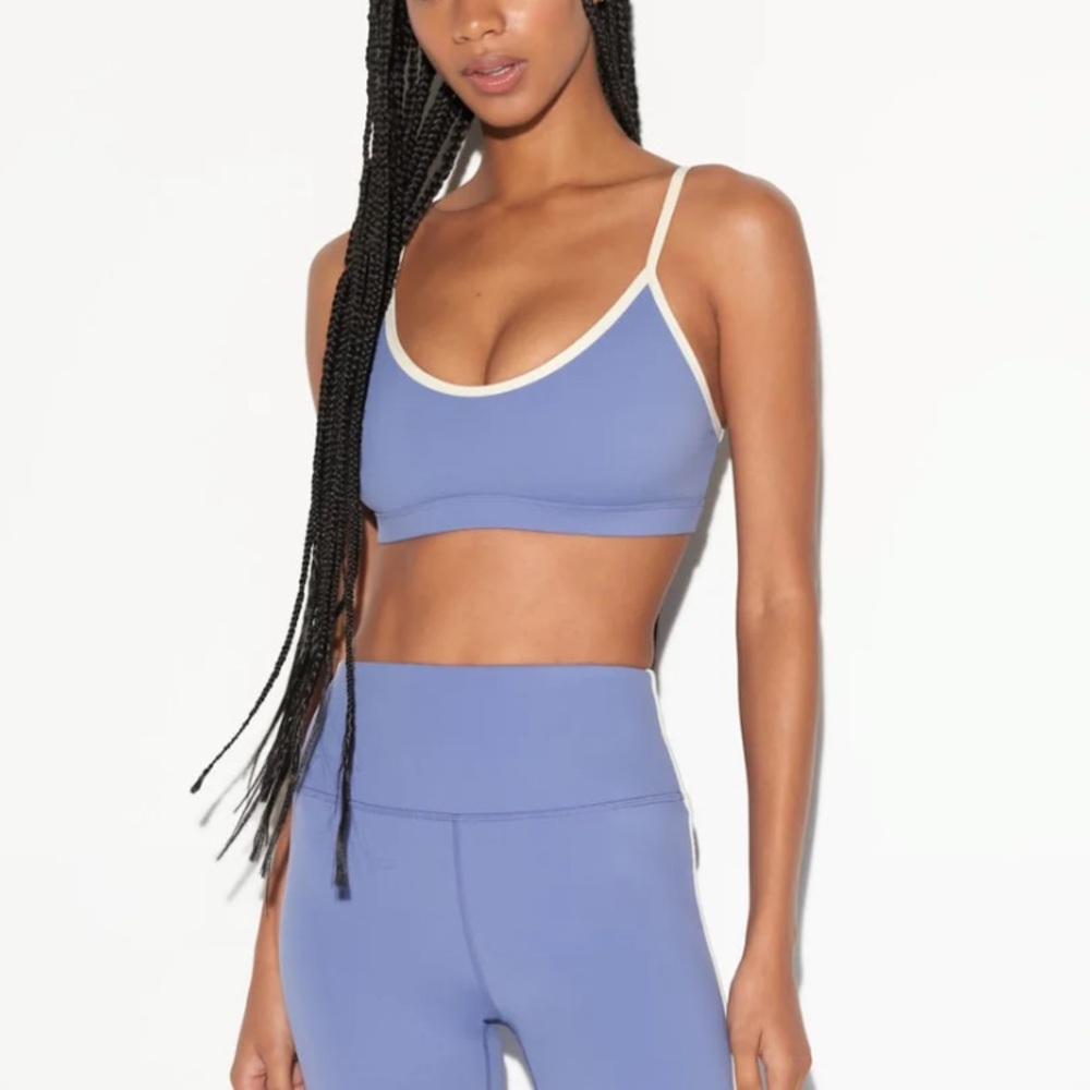 Spiritual Gangster nirvanatech horizon blue and Cream Sports Bra